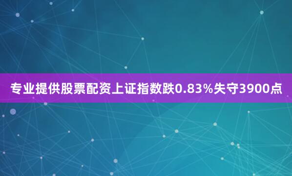 专业提供股票配资上证指数跌0.83%失守3900点